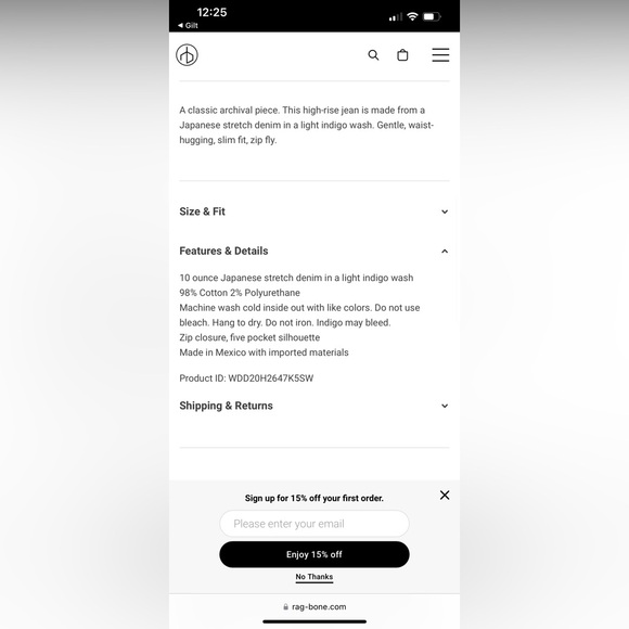 NWT Rag & Bone Nina High-Rise Cigarette Denim Jeans sz 31 - Picture 8 of 14